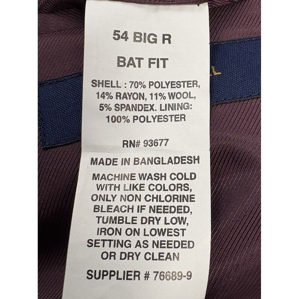 Stafford Poly/Wool Blend Unstructured Sport Coat 54R Purple Jersey Stretch EUC - Picture 10 of 13